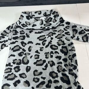 Calvin Klein Black and Gray Leopard Print Sweater